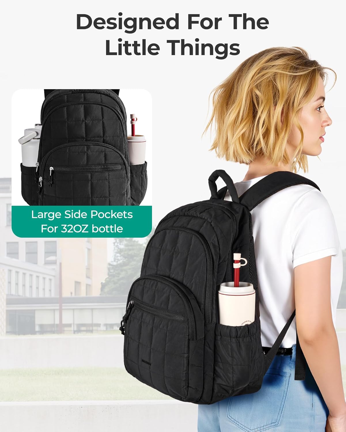 BAGSMART_College_Laptop_Backpack,_Travel_Backpack_for_Women,_Quilted_Casual_Daypack,_Water-Resistant_Bookbag_for_15.6_Inch_Laptop,_Black