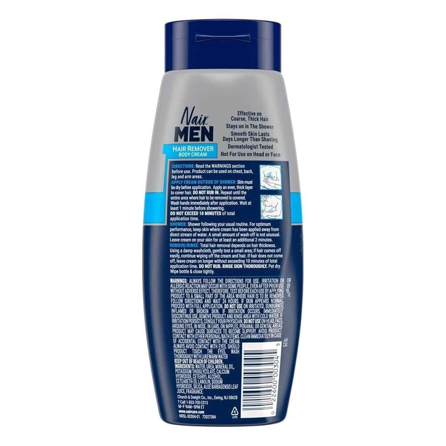 Nair Men Hair Removal Body Cream, 12 Ounce (Pack of 2)