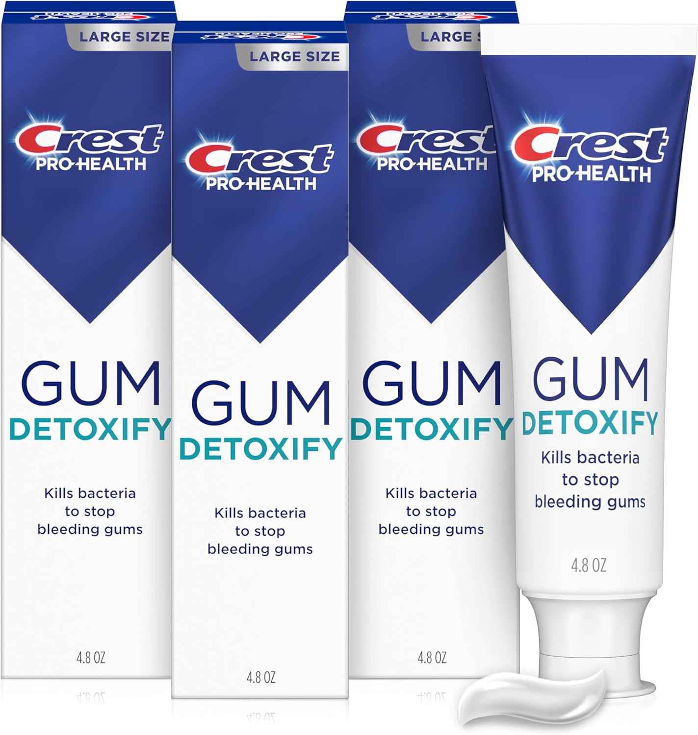 Crest Pro-Health Gum Detoxify Antibacterial Fluoride Toothpaste, 4.8 oz, Enamel and Gum Repair, Cavity Protection, Deep Clean, Plaque Control, Clinically Proven, Travel Size Toiletries