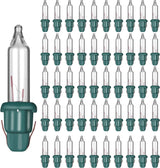 Mudder 150 Pcs Replacement Mini Light Bulbs Christmas Tree 2.5 V Incandescent Glass String Light Bulbs with Base Indoor Outdoor Xmas Decoration, 0.17 Ampere, 0.425 Watt (Clear,Green)