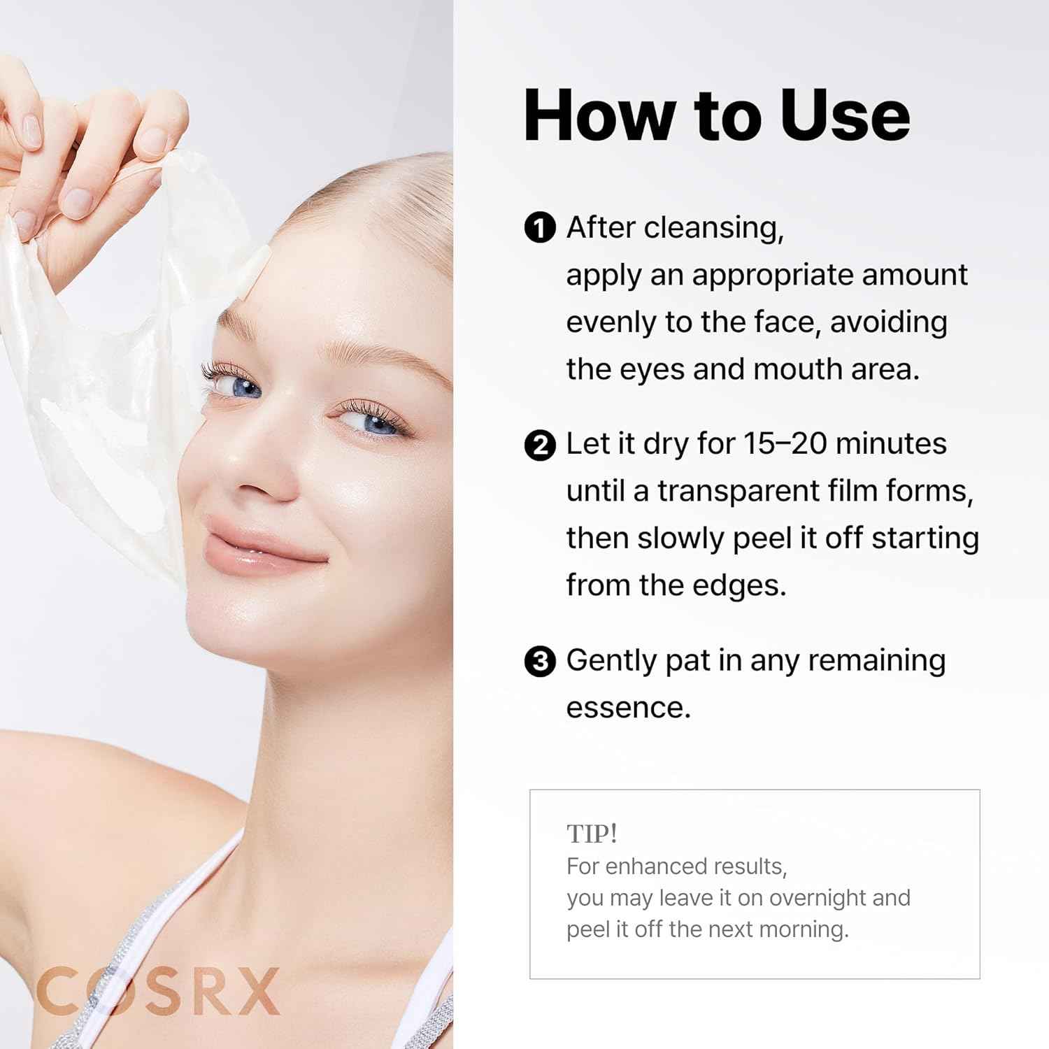 COSRX PDRN EXOSOME Glaze Wrapping Mask with SALMON DNA PDRN, Instant Glow, Easy Peel-Off Overnight Mask for Glass Skin, Firmness, Elasticity & Skin Texture Care, Mothers day gifts Korean Skin Care