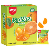 AMOS Peelerz Gummy Candy, Peelable Fruit-Shaped Candy, Box with 10 Individual Packs – Fun Peeling Gummy Snack Made with Real Juice