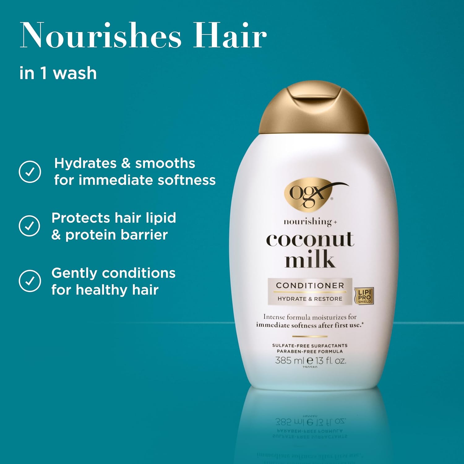 OGX_Nourishing_+_Coconut_Milk_Conditioner,_Hydrating_&_Restoring_Conditioner_Moisturizes_for_Soft_Hair_After_the_First_Use,_Parabens-Free,_Sulfate-Free_Surfactants,_13_fl._Oz