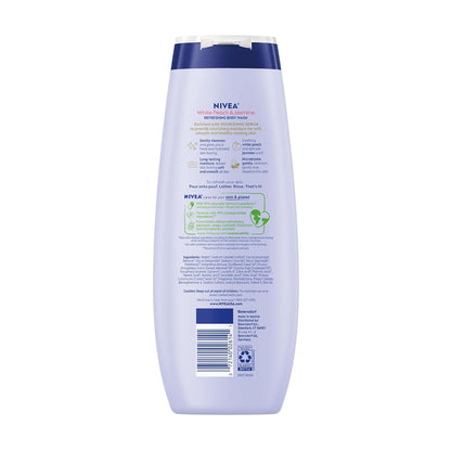 NIVEA_Refreshing_White_Peach_and_Jasmine_Body_Wash_with_Nourishing_Serum,_Scented_Body_Wash_for_Women,_Enriched_with_Provitamin_B5_and_Vitamin_E,_20_Fl_Oz_Bottle