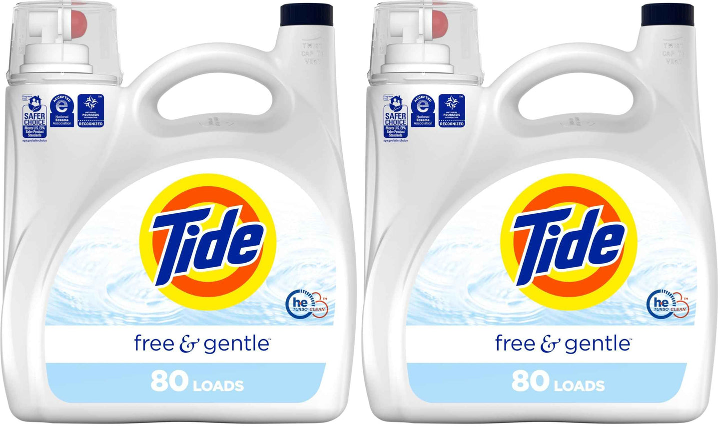 Tide Free & Gentle Liquid Laundry Detergent, Tide Laundry Detergent, Clean Laundry Detergent