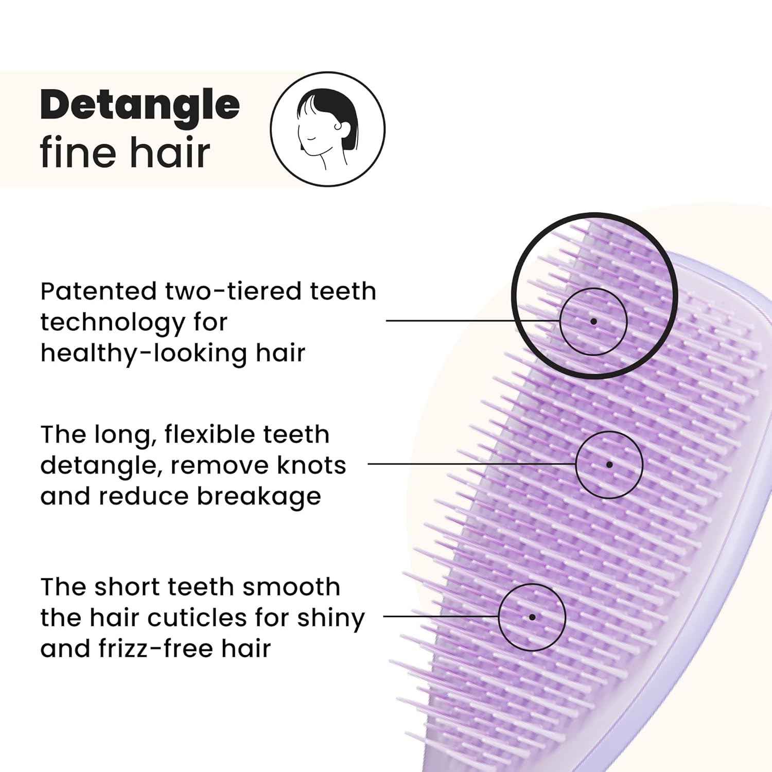 Tangle Teezer Fine Ultimate Detangler Brush, Dry & Wet Hair Brush to Detangle & Reduce Breakage for Fine Hair Types
