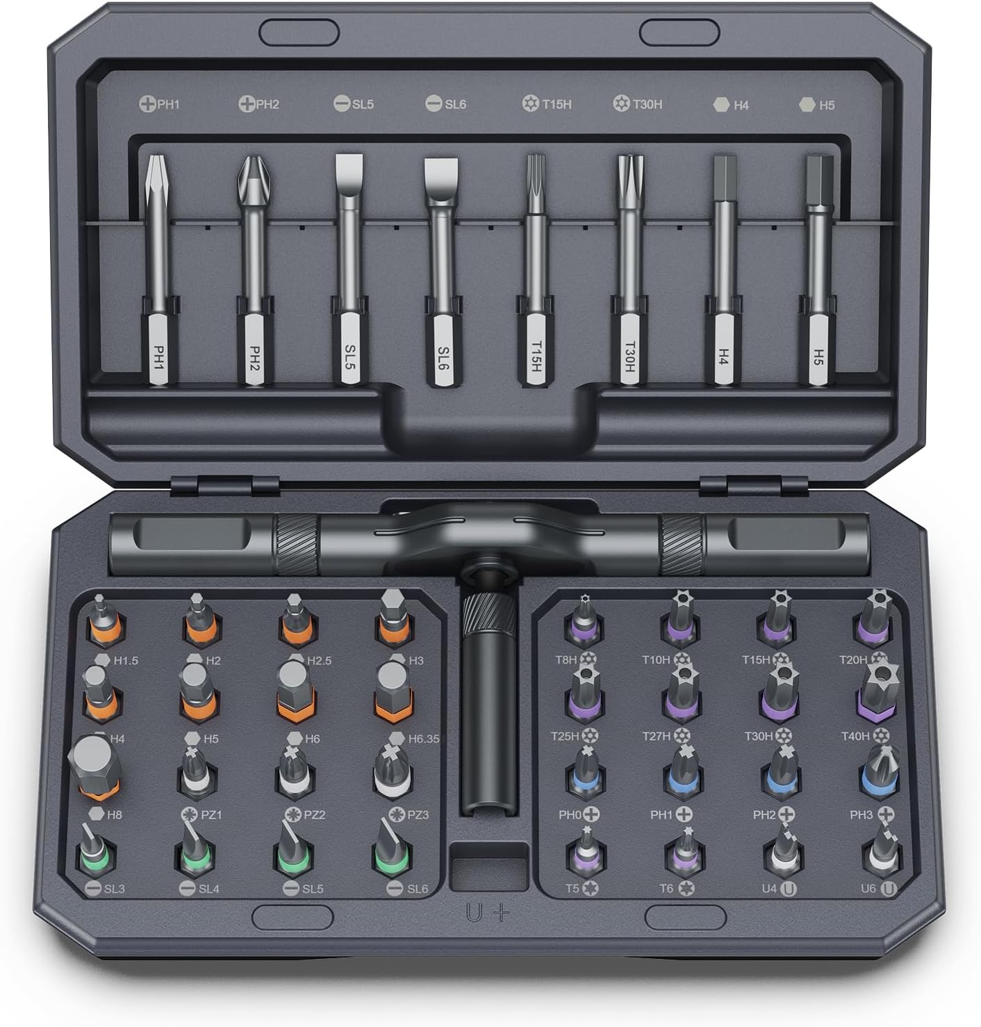 42_in_1_Magnetic_Screwdriver_Set,_DIY_Ratchet_Screwdriver_Set,_Multi_Bit_Magnetic_Drive_Set_with_Detachable_Ratchet_Handle,_Portable_Compact_Repair_Tool_Kit_for_Furniture_Computer_Bicycle_Gray