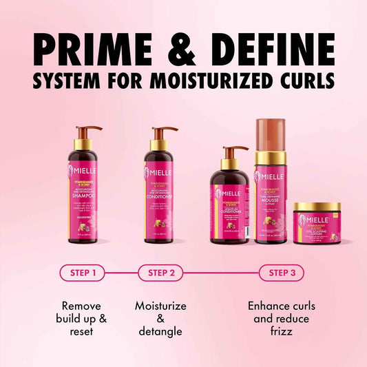 Mielle Organics Pomegranate & Honey Curl Cream - Coil Sculpting Custard for Type 4 Hair - Hydrates, Controls Frizz, Conditions & Adds Shine,12 Fl Oz