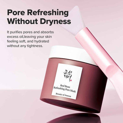 Beauty of Joseon Red Bean Pore Refreshing Mask Mud Cream Hydrating Wash Off Pack, Pore Cleansing Exfoliator, Korean Skin Care for Men and Women 140ml, 4.73 fl.oz