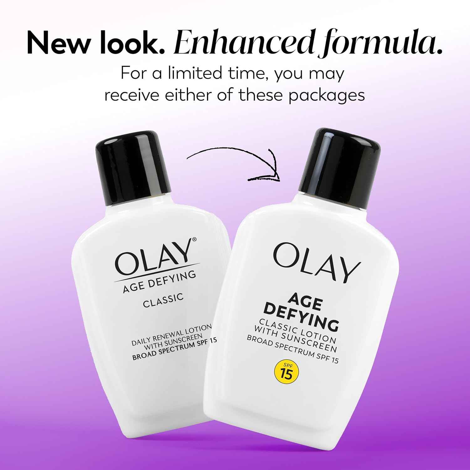 Face Moisturizer by Olay, Age Defying Classic Daily Renewal Lotion, With Sunscreen, Classic,4 oz