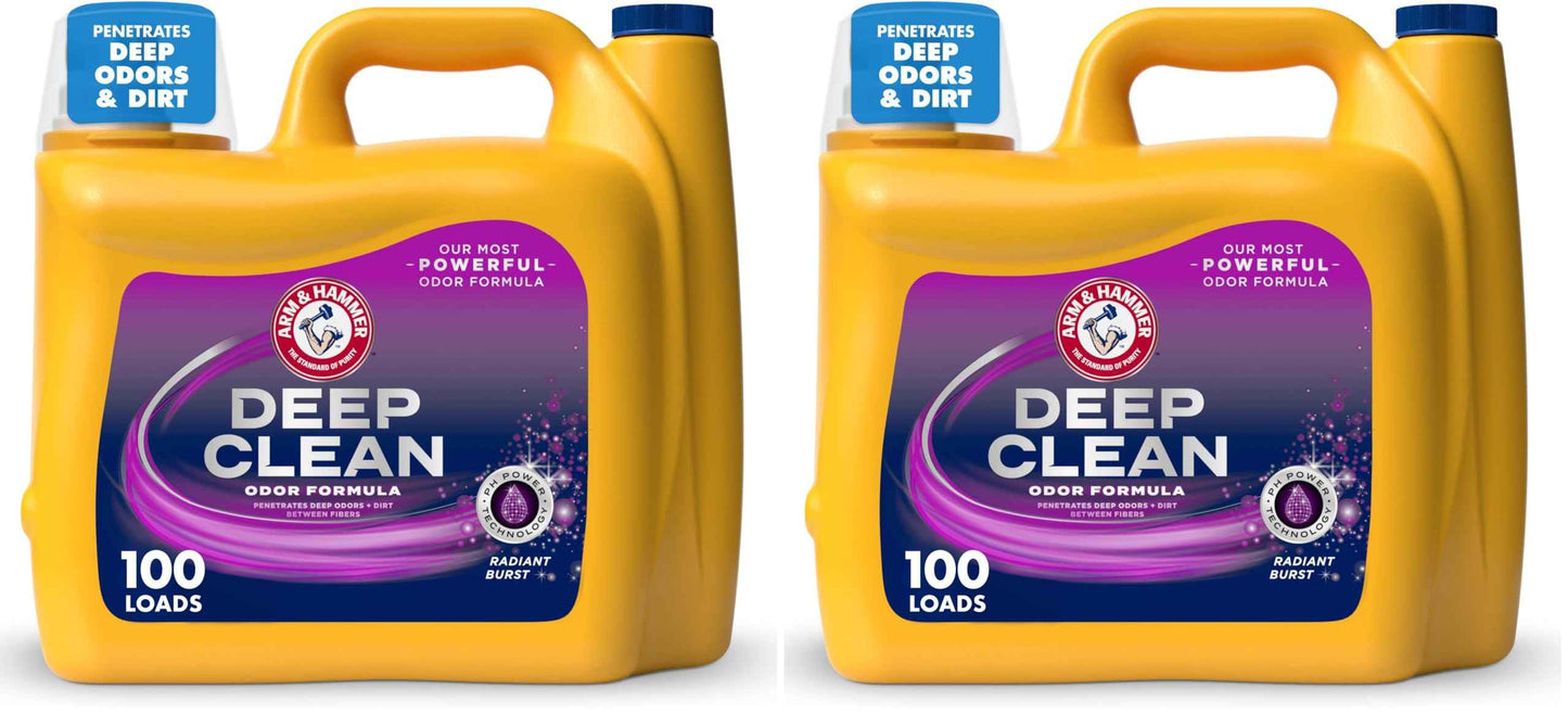 ARM & HAMMER Deep Clean Odor Formula Liquid Laundry Detergent, Radiant Burst Scent