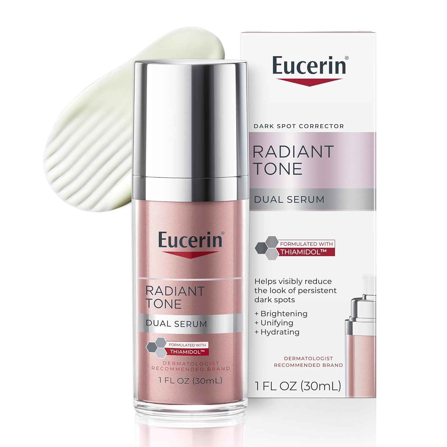 Eucerin Radiant Tone Dual Serum Dark Spot Corrector, Dark Spot Serum with Thiamidol and Hyaluronic Acid