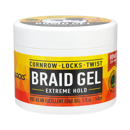 AllDay Locks Braid Gel Extreme Hold - Braiding Gel for Cornrows, Locks, &amp;amp; Twisting, Moisturizing Edge Control for Women and Men, Natural Formula for Extreme Hold - 5 oz