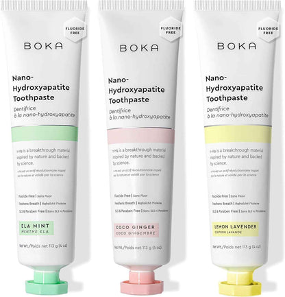 Boka Fluoride Free Toothpaste, Nano Hydroxyapatite Toothpaste, Appropriate for Sensitive Teeth - for Adult Oral Care