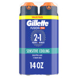 Gillette PRO Shaving Gel For Men Cools To Soothe Skin And Hydrates Facial Hair, TWIN PACK - Total 14oz, ProGlide Sensitive 2 in 1 Shave Gel