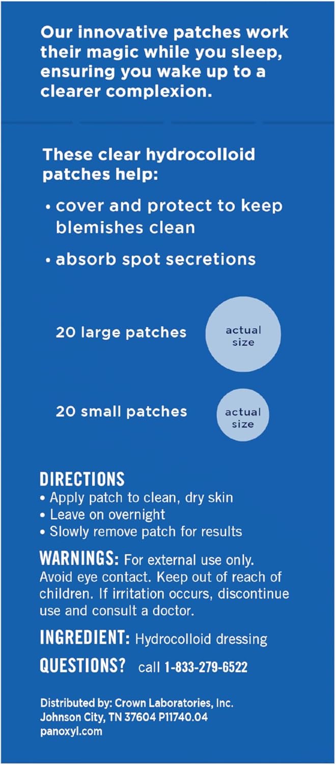 PanOxyl_PM_Overnight_Spot_Patches,_Advanced_Hydrocolloid_Healing_Technology,_Fragrance_Free,_40_Count_Pack_of_1