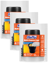 Hefty Disposable with Lids, Insulated Paper Coffee Cups for Tea, Cocoa and Hot Beverages, Leak Resistant Single Use Drink Cups, 16 Ounce