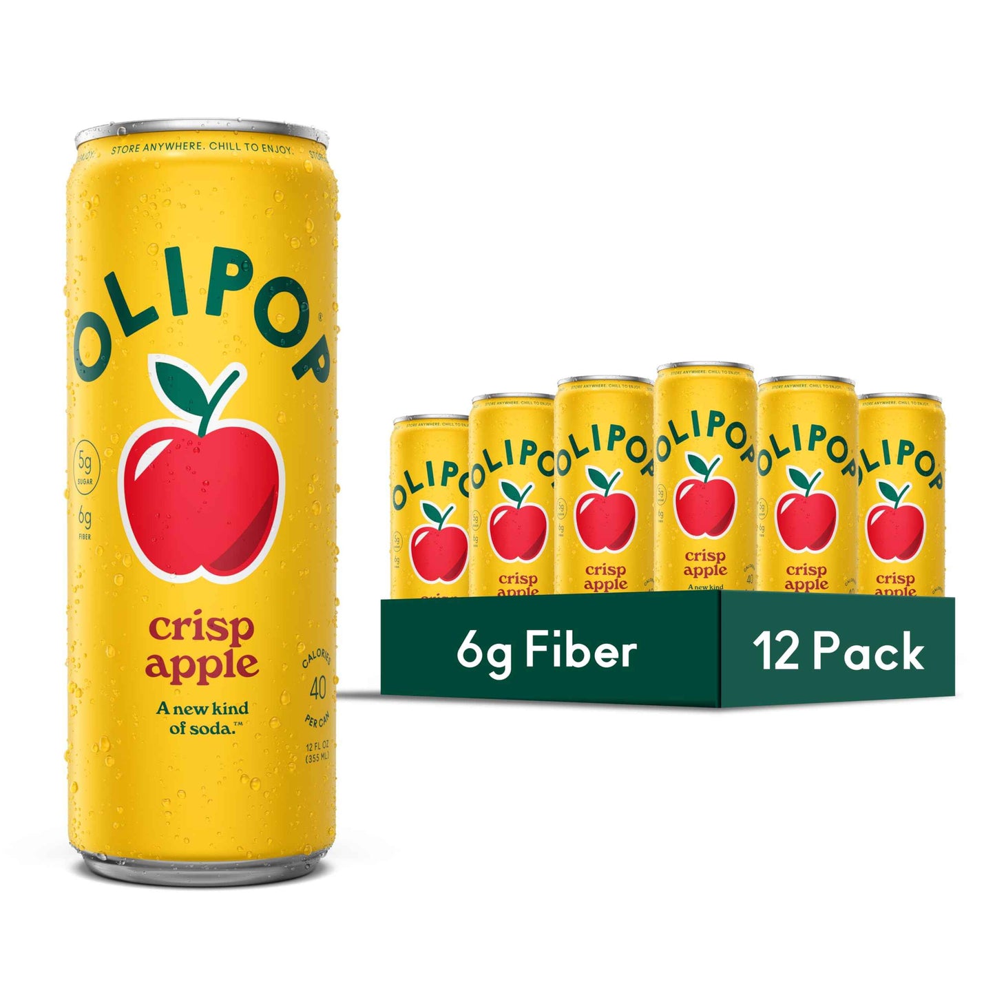 OLIPOP Prebiotic Soda Pop, Pantry Pack Packed with Prebiotics, Fiber, and Botanicals, Gluten Free, GMO Free