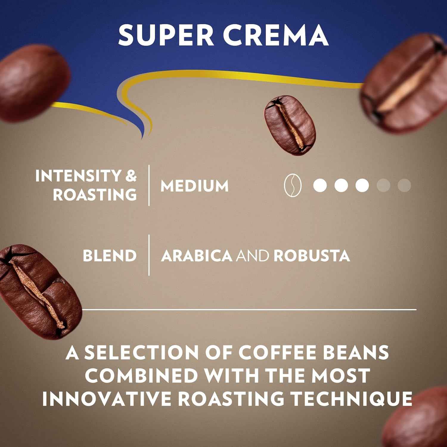 Lavazza Super Crema Ground Coffee, Medium Roast, Arabica and Robusta Blend, 32 oz Bag