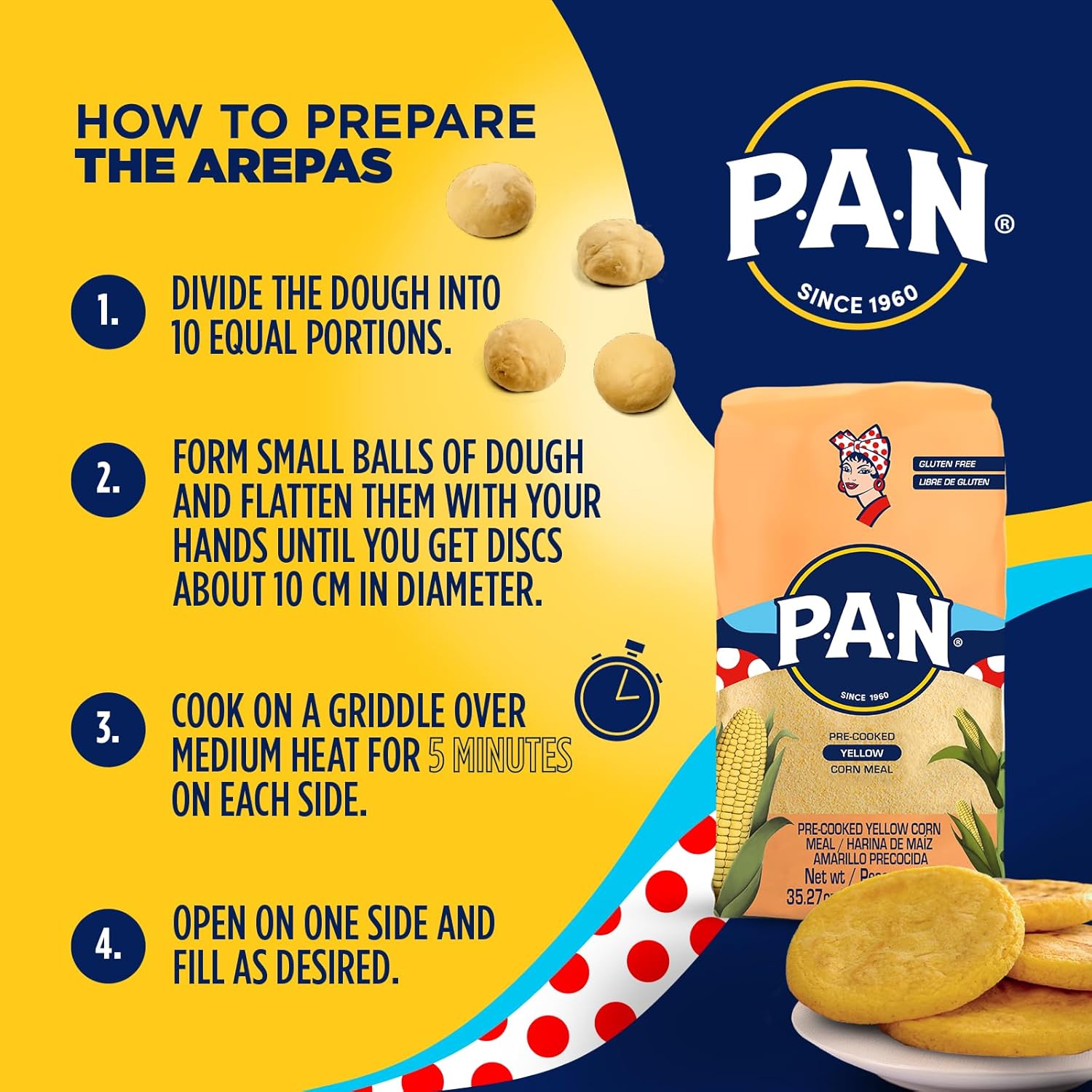 P.A.N._Yellow_Corn_Meal_–_Pre-cooked_Gluten_Free_and_Kosher_Flour_for_Arepas_(2.2_lb/Pack_of_1)