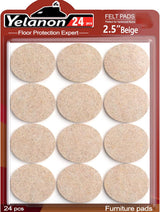 Yelanon Felt Furniture Pads for Hardwood Floors -216 Pcs Premium Felt Pads for Chair Legs, Floor Protectors for Furniture, Beige & Brown