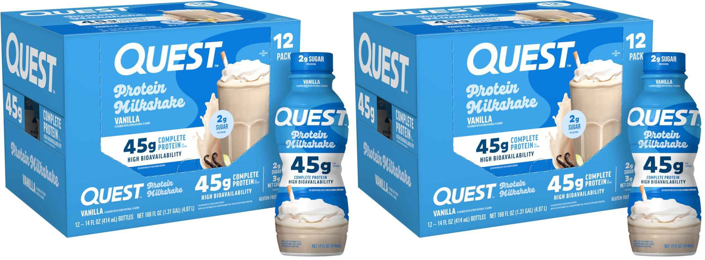 Quest Nutrition Protein Shake, 45g Protein, 2g Sugar, 4g Net Carbs, Ready to Drink, Gluten Free