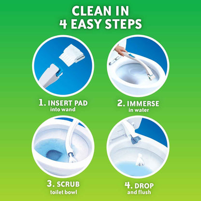 Scrubbing Bubbles Toilet Bowl Cleaning System with Flushable & Disposable Cleaner Refill Pads, Fights Odors and Helps Remove Limescale & Hard Water Stains, Citrus Scent