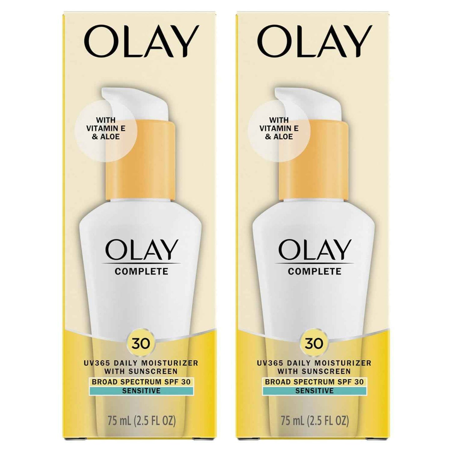 Olay Face Moisturizer, Complete with Sunscreen SPF 30, Fragrance-Free for Sensistive Skin, Broad Spectrum Sun Protection, Long-Lasting Hydration, Non-Comedogenic - Vitamin E & Aloe