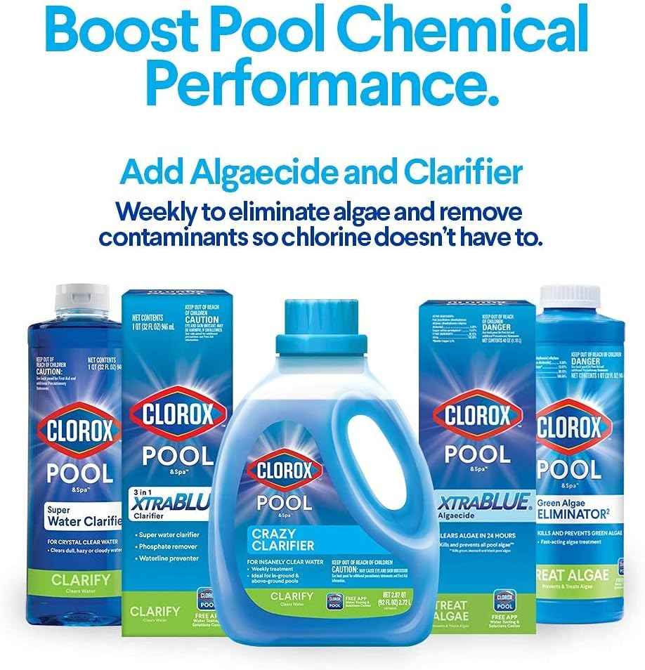 Clorox® Pool&Spa™ Swimming Pool Super Water Clarifier, Creates Crystal Clear Pool Water, 1 Quart