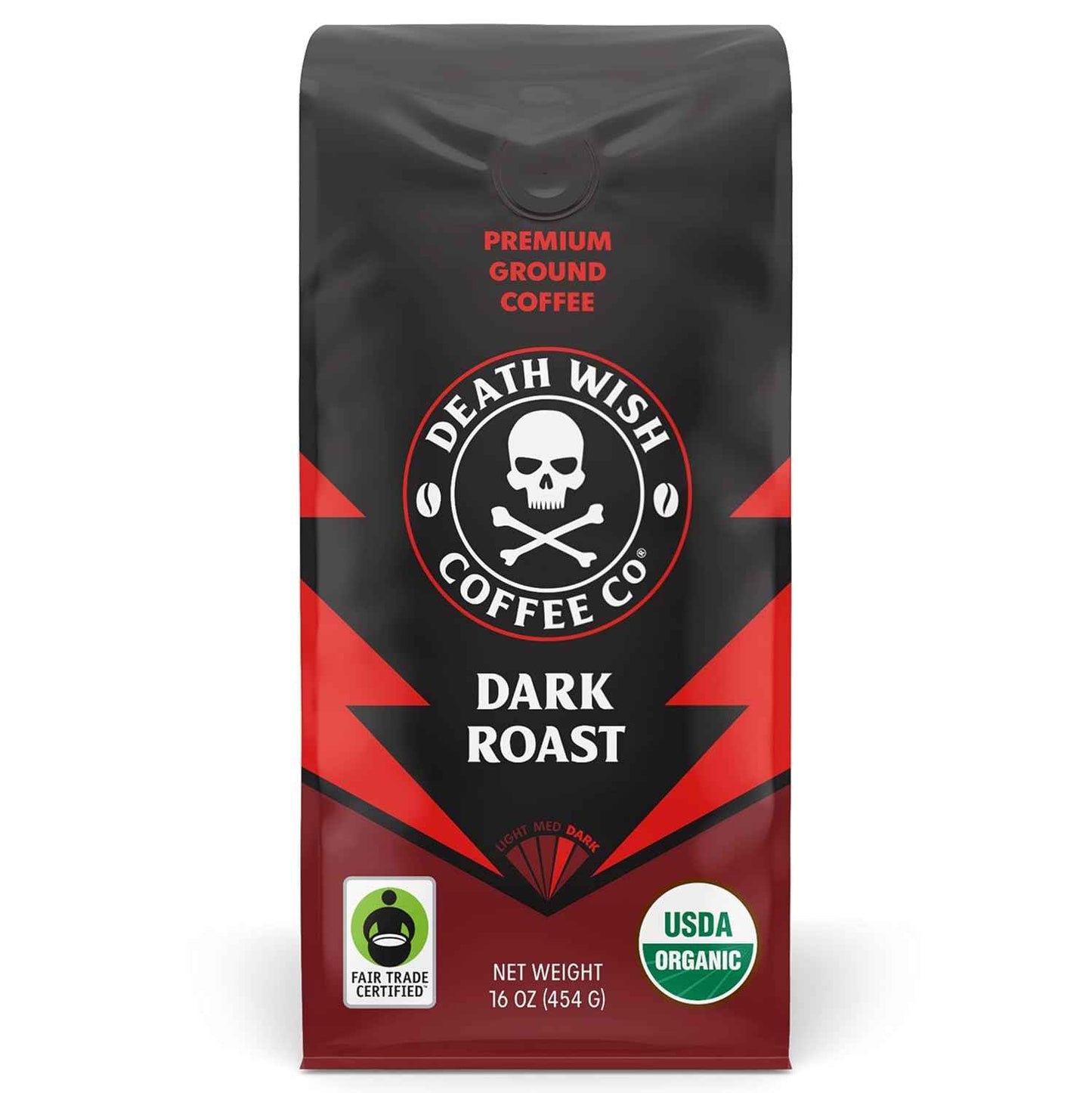 Death Wish Coffee, Organic and Fair Trade Ground Coffee, 16 oz