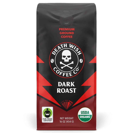 Death Wish Coffee, Organic and Fair Trade Ground Coffee, 16 oz