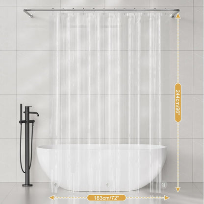 AmazerBath_Shower_Curtain_Liner_2_Pack,_72_x_96_Inches_Extra_Long_PEVA_Plastic_Shower_Liner_with_3_Weighted_Stones_and_12_Rustproof_Metal_Grommet,_Lightweight_Waterproof_Shower_Curtain_-_Clear