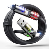 MAGIC JOHN 240W 4 in 1 Charging Cable, USB C to Lightning Cable [MFi Certified], Multi Chargers for All Devices, Chubby USB A/C to C/Lightning with Light for iPhone/MacBook/iPad/Samsung/Switch 2