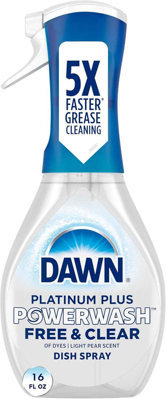 Dawn Powerwash Free & Clear Dish Spray, Dish Soap Starter Kit, 16 Fl Oz