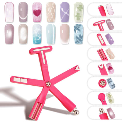 modelones Cat Eye Magnet Set, 15PCS French Cateye Gel Nail Polish Magnet Nail Art Tools Set Heart Magnet for Cat Eye Magnet Square Round Magnet Stick Diverse Glassy Cateye Effect for Women