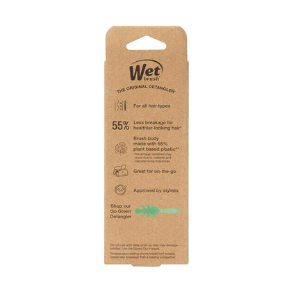 Wet Brush Go Green Mini Detangler, Detangling Travel Hair Brush - Ultra-Soft IntelliFlex Bristles Glide Through Tangles & Gently Loosens Knots While Minimizing Pain, Split Ends & Breakage