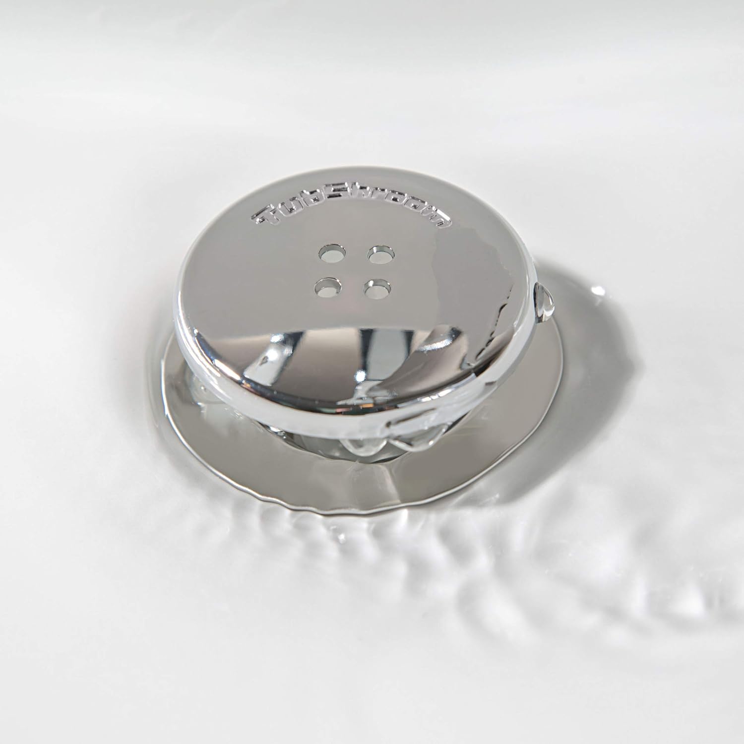 TubShroom_Bathtub_Drain_Protector_and_Hair_Catcher_-_2_Pack,_Chrome_-_Fits_1.5"_-_1.75"_Bathtub_and_Shower_Drains