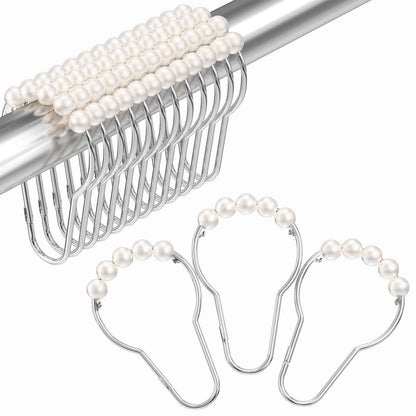Amazer Shower Curtain Hooks, Decorative Shower Curtain Hooks, Shower Hooks for Shower Curtain Rust Proof Stainless Steel Shower Curtain Hooks