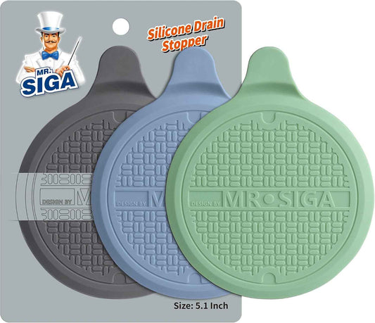 MR.SIGA Silicone Bathtub Stopper, Drain Stopper for Shower, Sink, 5.1" Diameter
