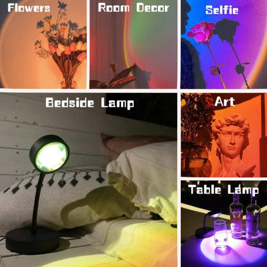 Sunset_Lamp_Projector_Led_Lights_for_Bedroom_Night_Light_RGB_Lights_Sun_Sunlight_Sunrise_Lamp_10w_360°_Rotation_Mood_Lighting_Home/Room_Decor_Christmas_Gifts_for_Women,Desktop_Multicolor