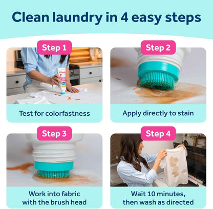 Carbona Laundry Stain Scrubber & Remover (8.4 Fl Oz), Extra-Strength Bio-Enzyme Formula, Brush-Top Applicator for Fiber-Deep Clean, Fast & Easy