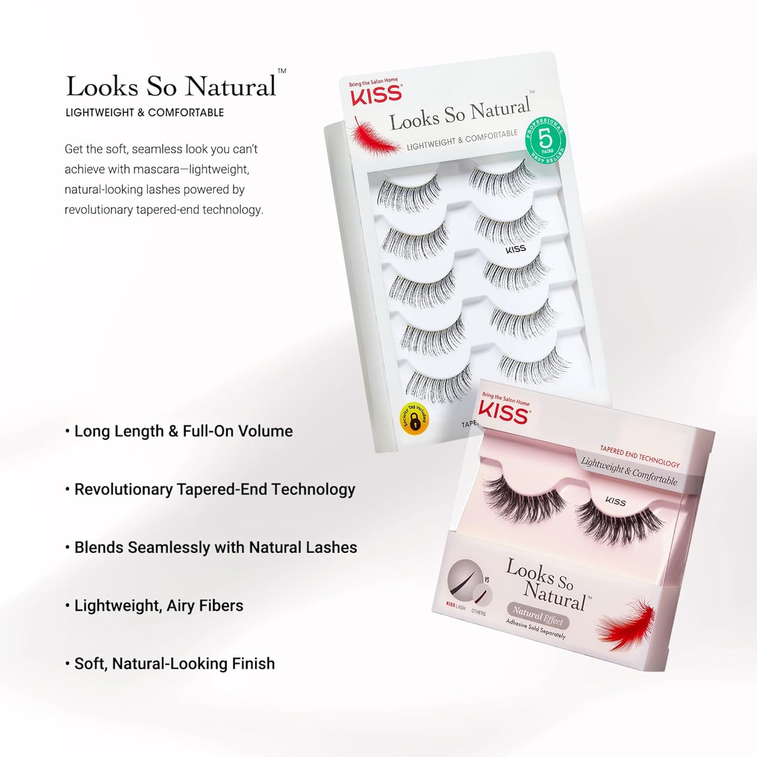 KISS_Looks_So_Natural,_False_Eyelashes,_'Shy',_12mm,_Includes_5_Pairs_Of_Lashes,_Easy_to_Apply,_Reusable_Lash_Clusters