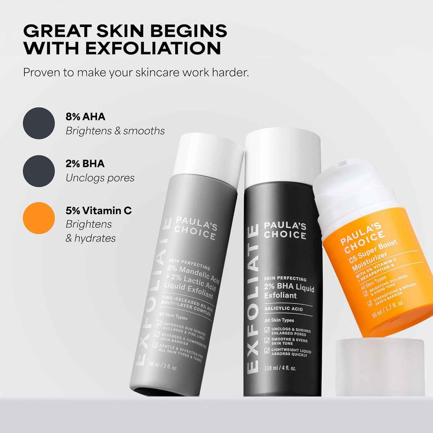 Paula's Choice C5 Super Boost Face Moisturizer with 5% Vitamin C & Squalane, Daily Face Lotion for Discoloration, Uneven Tone, Fine Lines & Breakout-Prone Skin, Fragrance-Free