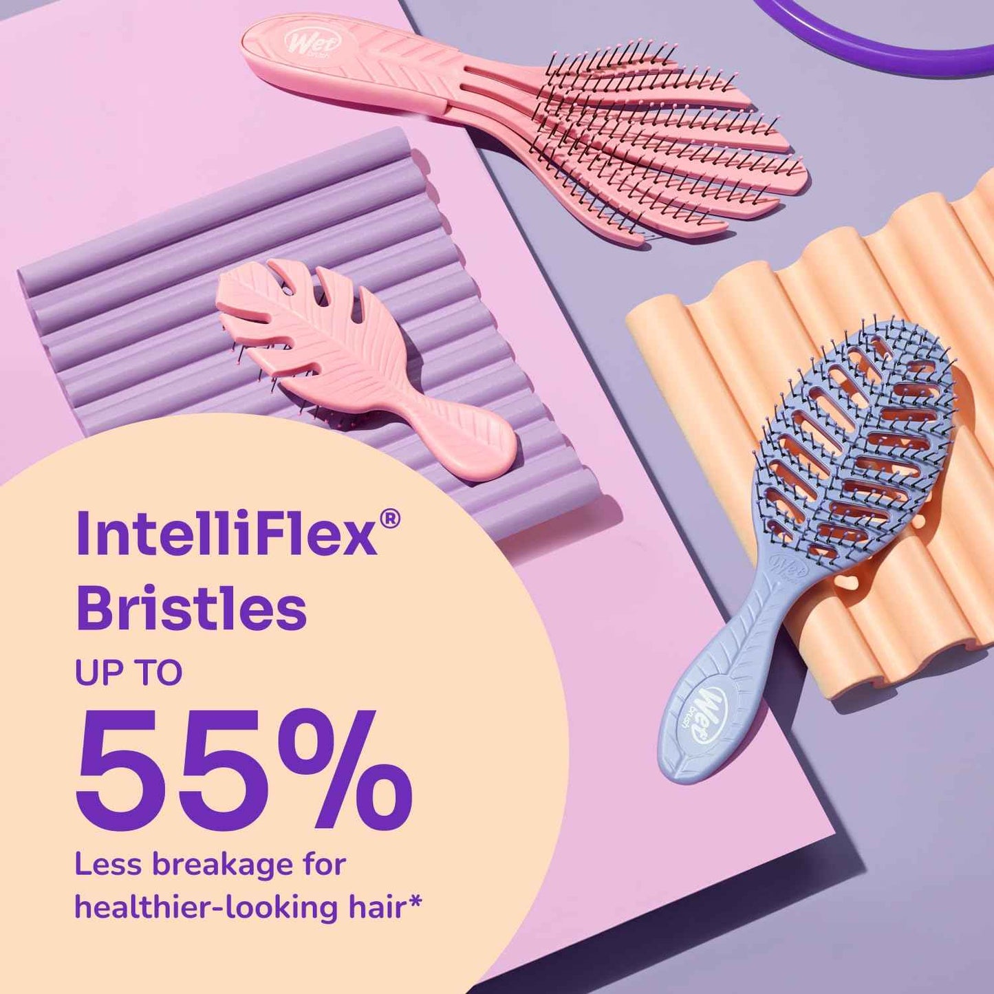 Wet Brush Go Green Mini Detangler, Detangling Travel Hair Brush - Ultra-Soft IntelliFlex Bristles Glide Through Tangles & Gently Loosens Knots While Minimizing Pain, Split Ends & Breakage