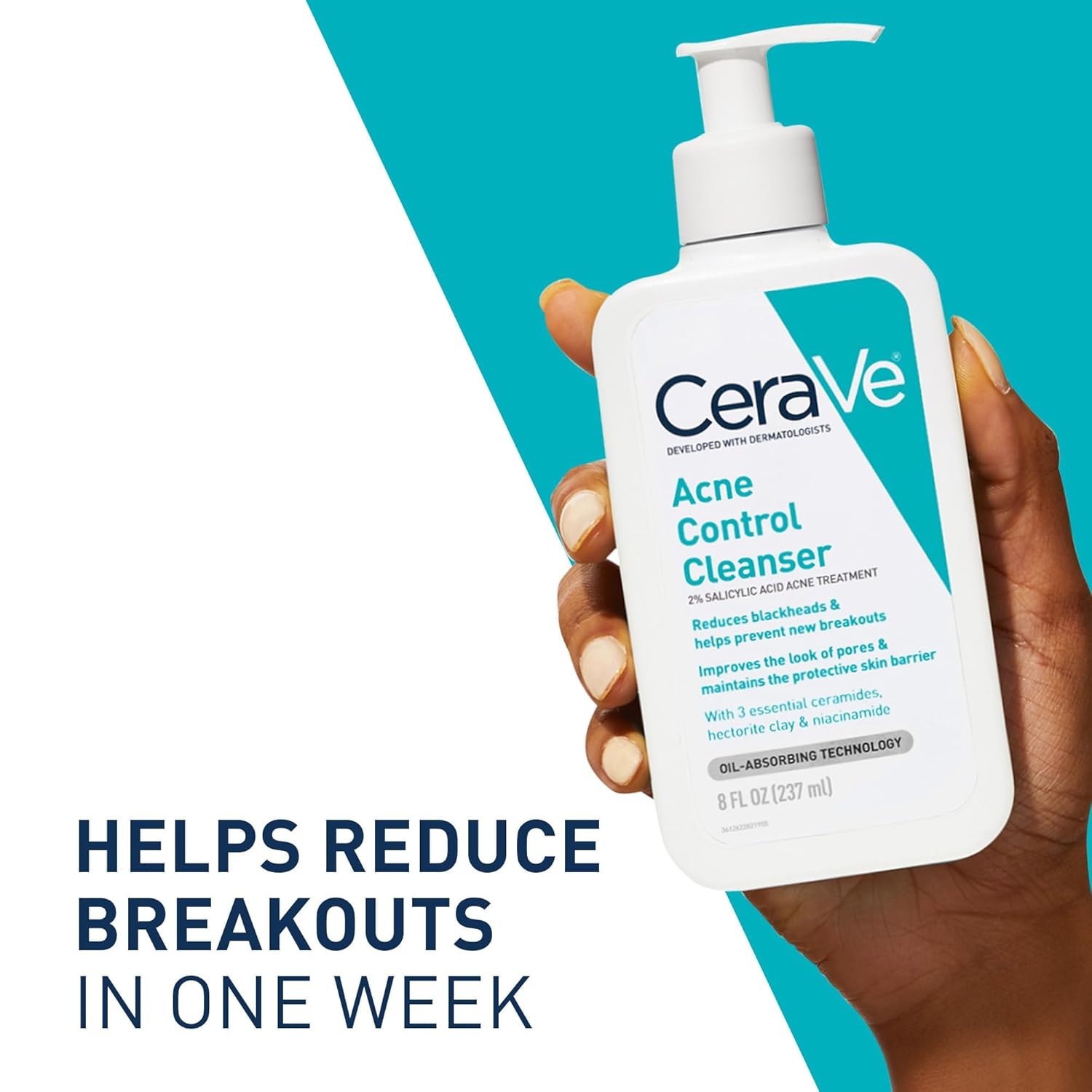 CeraVe_Acne_Treatment_Face_Wash,_Salicylic_Acid_Cleanser_with_Purifying_Clay,_Niacinamide,_and_Ceramides,_Pore_Control_and_Blackhead_Remover,_8_Ounce