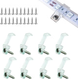 ATB- 100PACK Outdoor LED Strip Light Mounting Bracket Fixing Clips,One Side Clips with 102 Pieces Screws,Ideal for 10 mm and 12mm Width Silicone Tube IP67 Waterproof Strip, Clear