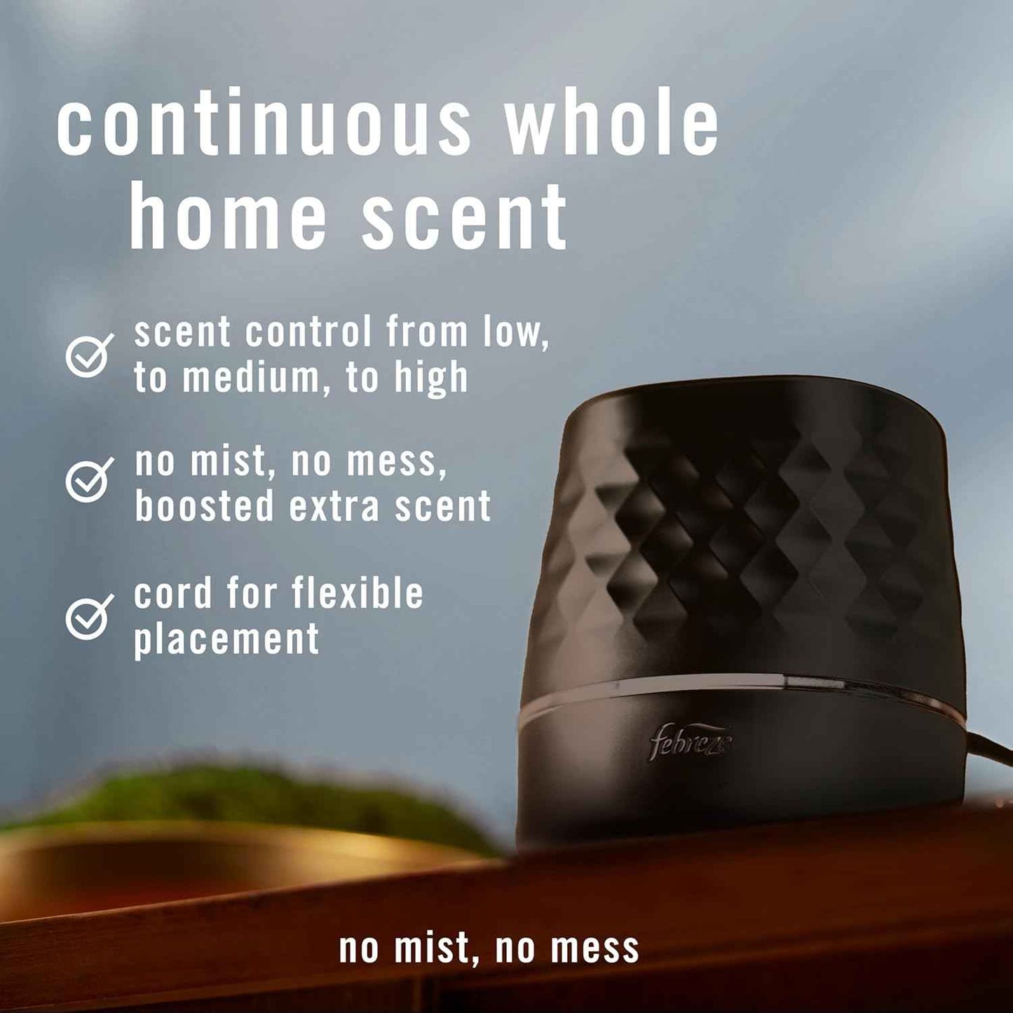 Febreze Plug Scent Booster, Continuous Scent Device Oil Diffuser, Compatible with Febreze Air Freshener Plug in Refills - Refills not Included