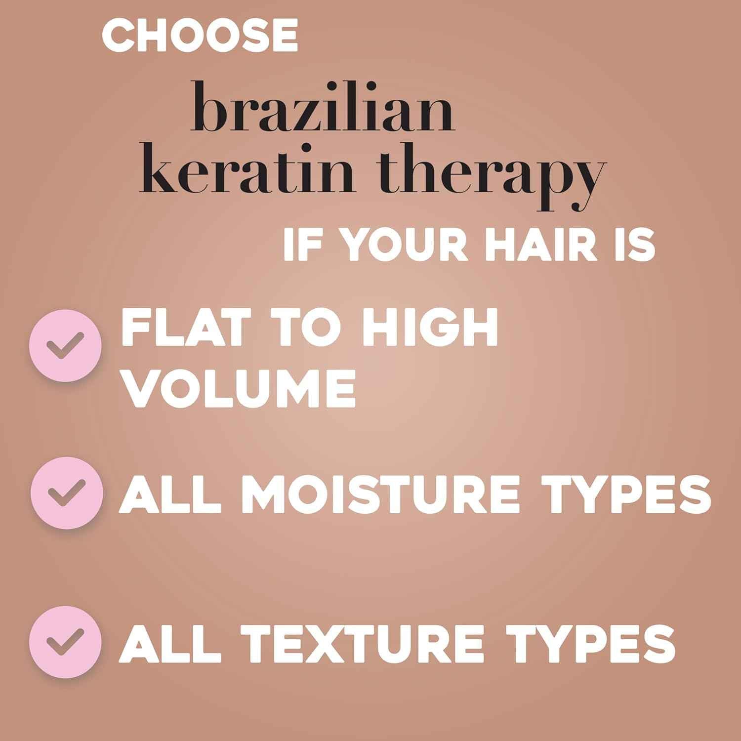 OGX Ever Straightening + Brazilian Keratin Therapy Hair-Smoothing Conditioner with Coconut Oil, Cocoa Butter & Avocado Oil, Paraben-Free, Sulfate-Free Surfactants