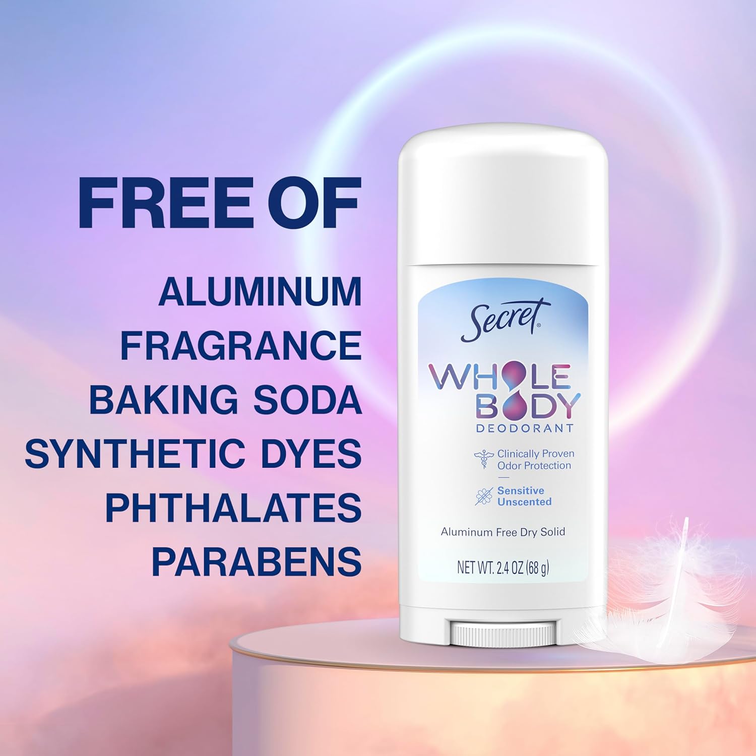 Secret_Whole_Body_Deodorant_Stick_for_Women,_Naturally_Derived_Ingredients,_Unscented,_Aluminum_Free_Deoderant_Stick,_72_HR_Odor_Protection,_2.4_oz