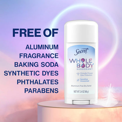 Secret_Whole_Body_Deodorant_Stick_for_Women,_Naturally_Derived_Ingredients,_Unscented,_Aluminum_Free_Deoderant_Stick,_72_HR_Odor_Protection,_2.4_oz